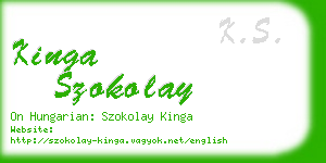 kinga szokolay business card